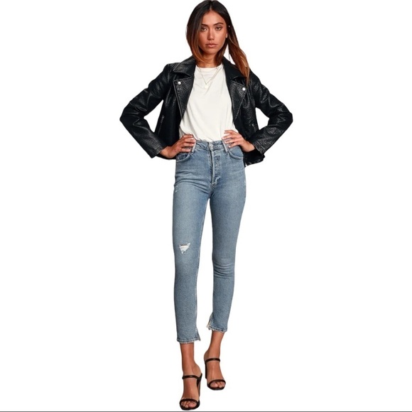 AGOLDE Nico High Rise Light Blue Slim Leg Jeans - Picture 1 of 11